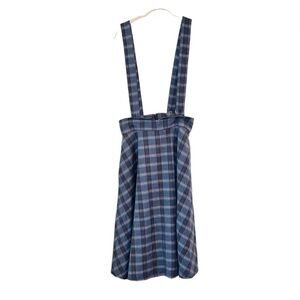 Mod Cloth Womens Dress Dark Academia Plaid Pinafore Overall Preppy